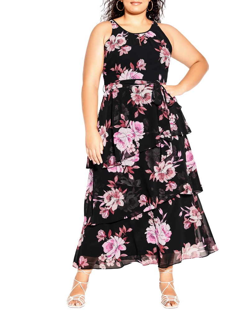 Plus size model wearing Rosa Floral Party Maxi Dress by City Chic | Dia&Co | dia_product_style_image_id:192445